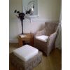 Donna Natural Wicker Armchair with Inset Cushion Footstool  - 0
